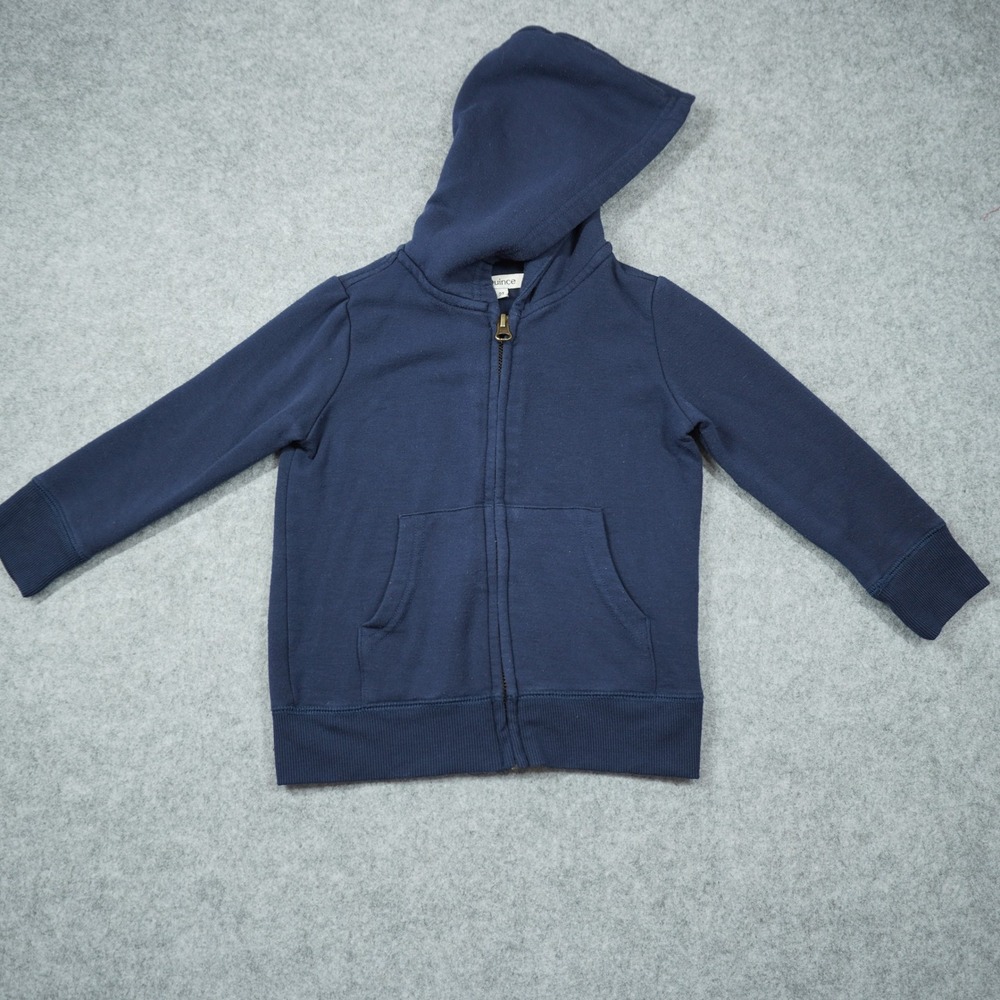 Quince Kids Toddler Size 2T Navy Blue SuperSoft Fleece Zip Up Hoodie